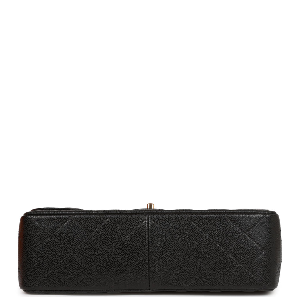 Chanel Jumbo Classic Double Flap Bag Black Caviar Gold Hardware