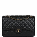 Chanel Jumbo Classic Double Flap Black Lambskin Gold Hardware