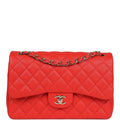 Chanel Jumbo Classic Double Flap Red Caviar Light Gold Hardware