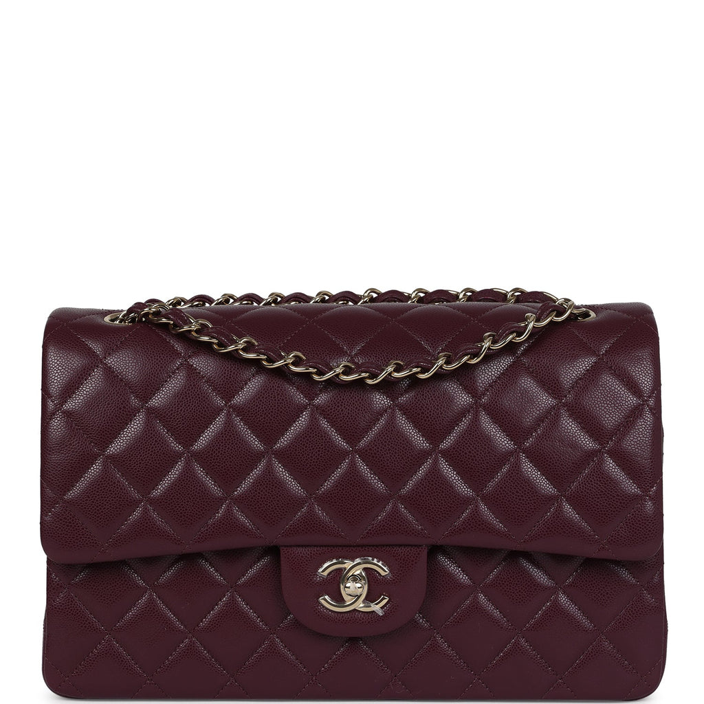 Chanel Jumbo Classic Double Flap Bag Red Lambskin Light Gold Hardware