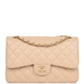 Chanel Jumbo Classic Double Flap Bag Light Beige Caviar Gold Hardware