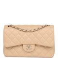 Chanel Jumbo Classic Double Flap Bag Light Beige Caviar Gold Hardware