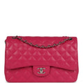 Chanel Jumbo Classic Double Flap Pink Lambskin Silver Hardware