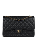 Chanel Jumbo Classic Double Flap Bag Black Caviar Gold Hardware