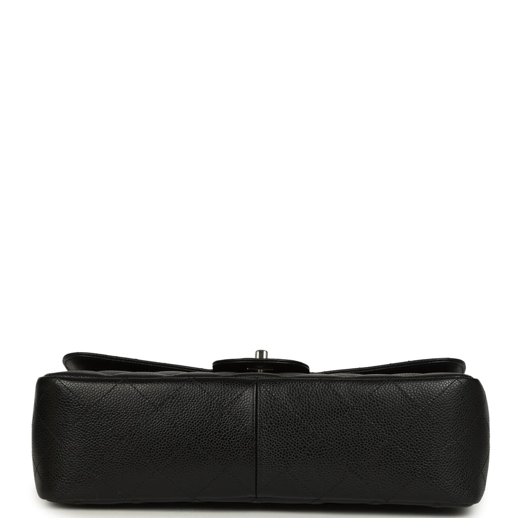 Chanel Jumbo Classic Single Flap Bag Black Caviar Silver Hardware