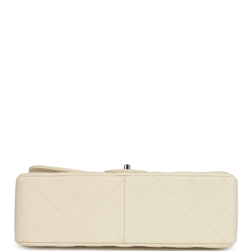 Chanel Jumbo Classic Double Flap Bag Cream Caviar Gold Hardware