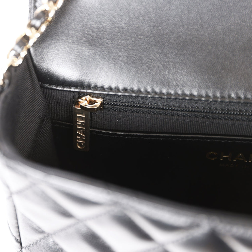 Chanel Candy Heart Mini Flap Bag Black Lambskin Enamel and Light Gold Hardware