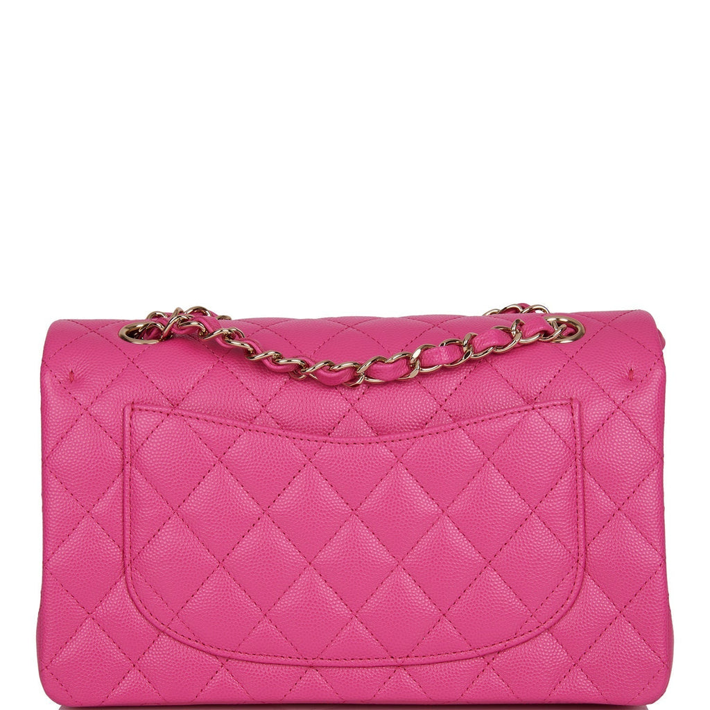Chanel Small Classic Double Flap Pink Caviar Light Gold Hardware