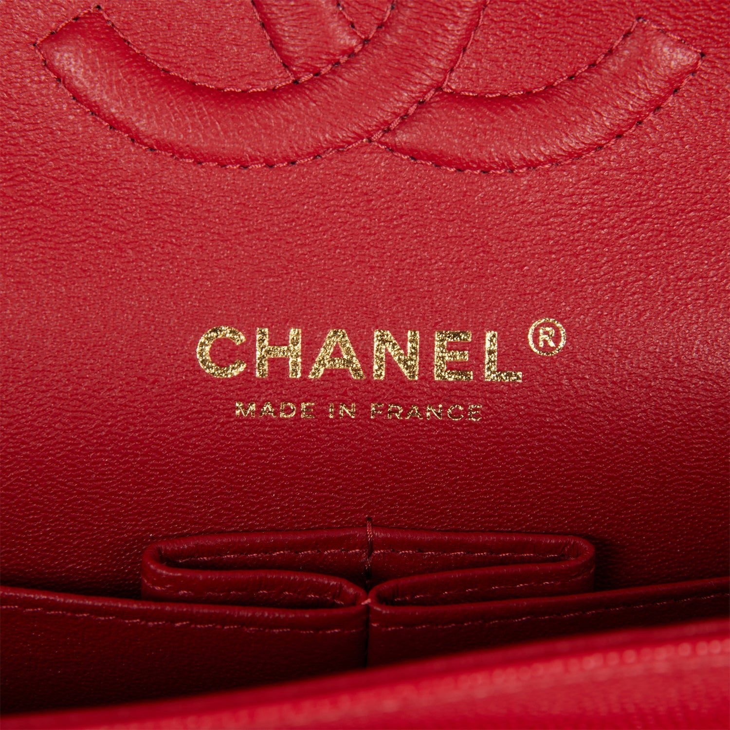 Chanel Medium Classic Double Flap Bag Red Caviar Light Gold Hardware