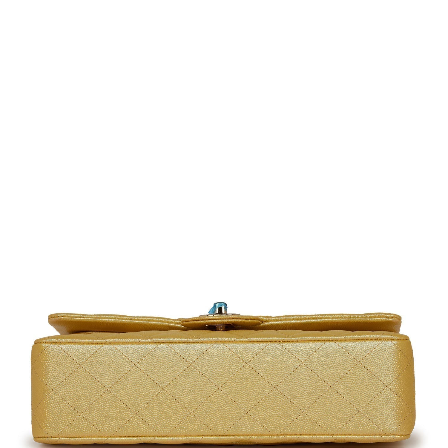 Chanel Medium Classic Double Flap Bag Yellow Iridescent Caviar Light Gold Hardware