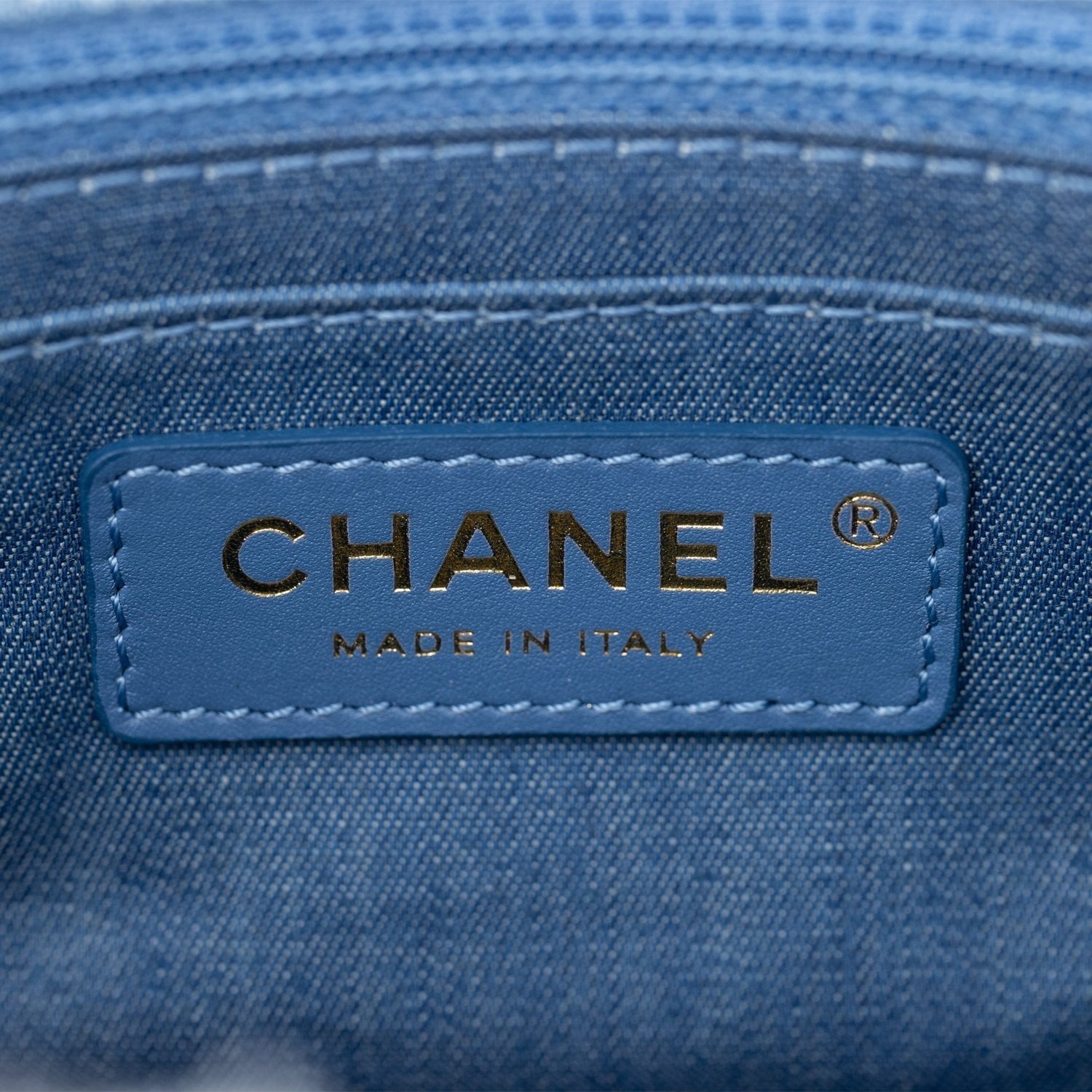 Chanel Pearl Crush Mini Square Flap Bag Denim Antique Gold Hardware