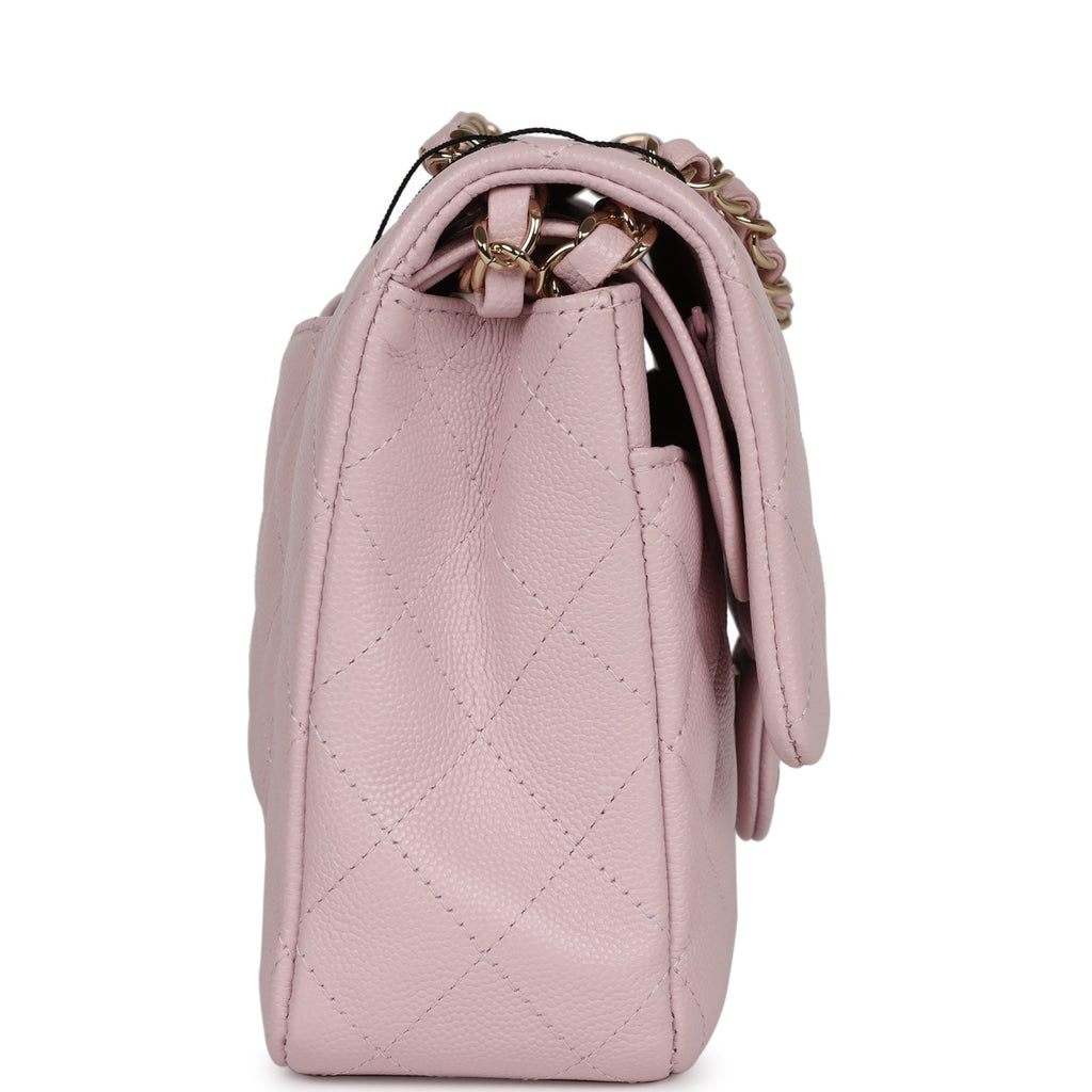 Chanel Medium Classic Double Flap Light Pink Caviar Light Gold Hardware