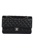 Chanel Medium Classic Double Flap Black Caviar Silver Hardware