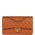Chanel Medium Classic Double Flap Bag Caramel Caviar Light Gold Hardware