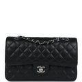 Chanel Medium Classic Double Flap Black Caviar Silver Hardware