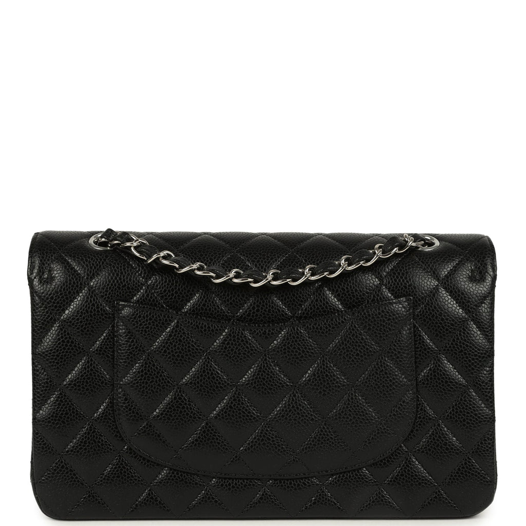 Chanel Medium Classic Double Flap Black Caviar Silver Hardware