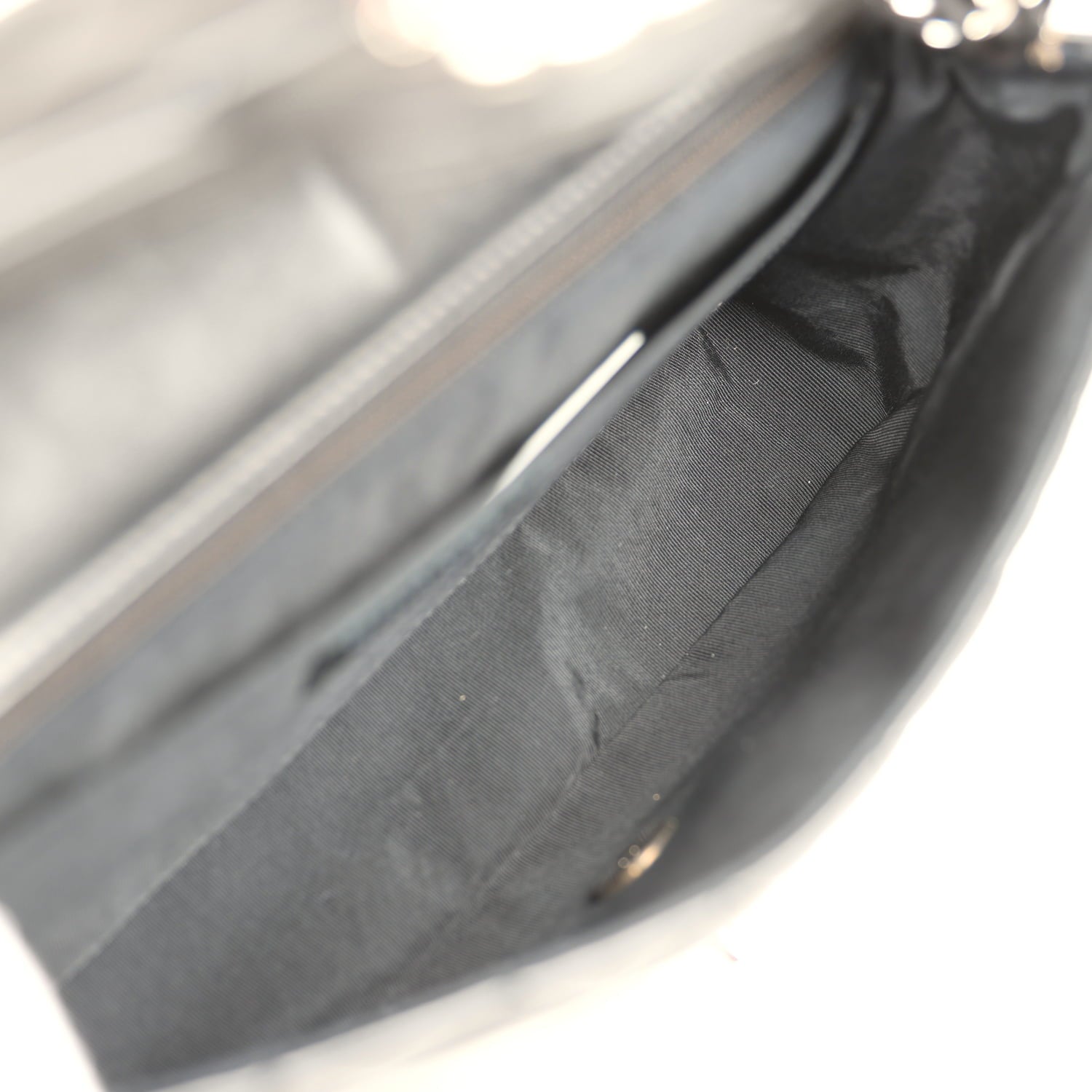 Pre-owned Chanel Medium Lady Bug Single Flap Bag Black Lambskin Silver Hardware