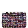 Chanel Mini Rectangular Flap Bag Multicolored Tweed and Sequins Gold Hardware