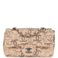 Pre-owned Chanel Mini CC Studded Rectangular Flap Bag Light Pink Canvas Ruthenium Hardware