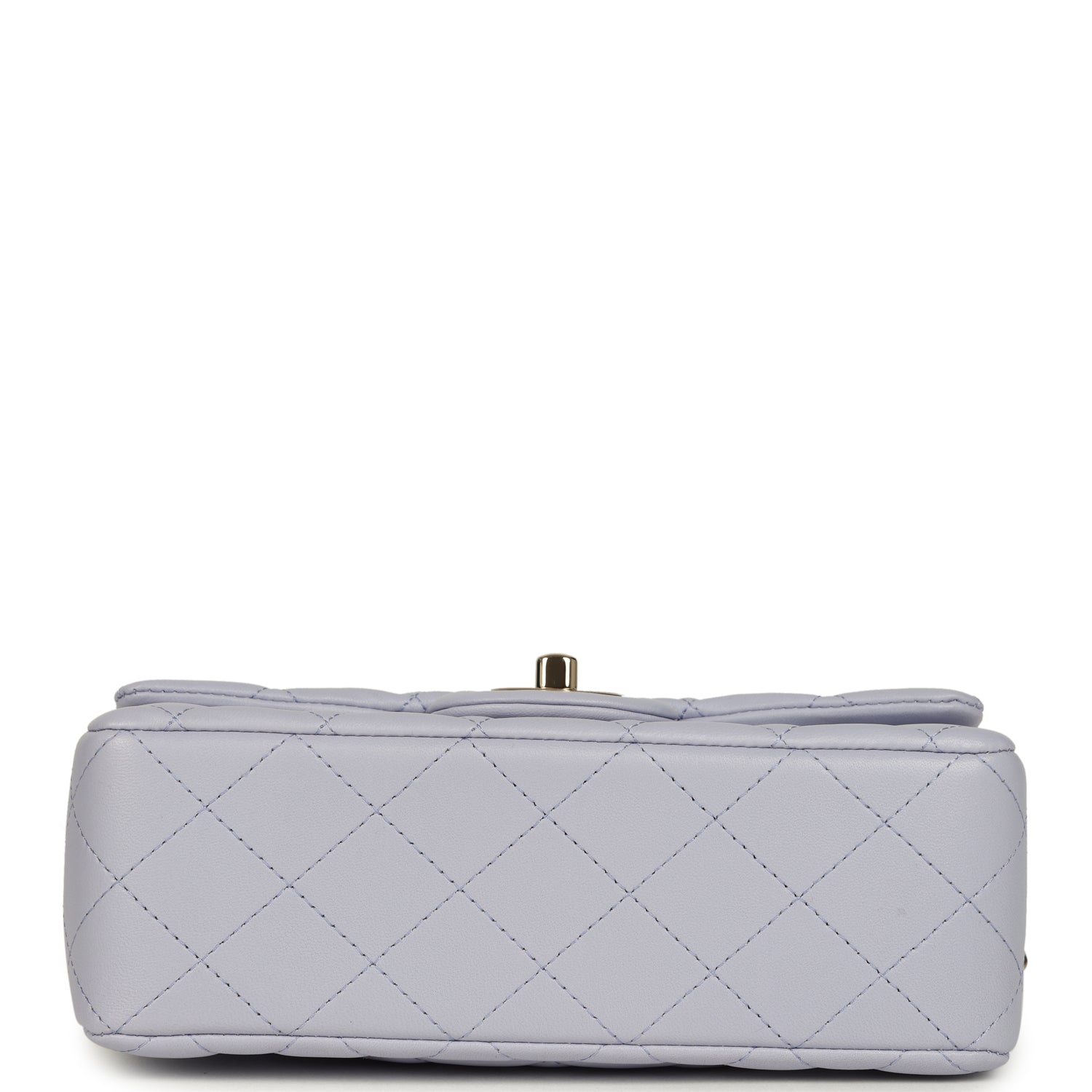 Chanel Mini Rectangular Flap Bag with Top Handle Light Purple Lambskin Light Gold Hardware