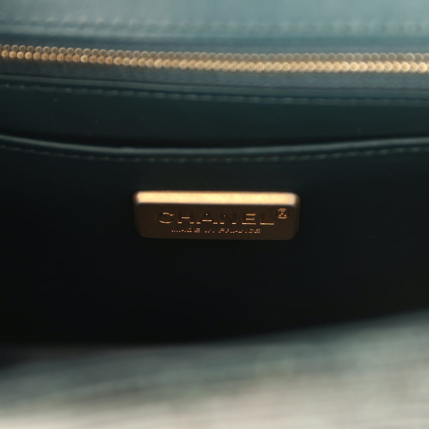 Pre-owned Chanel Mini Rectangular Flap Bag Green Shiny Lizard Brushed Gold Hardware