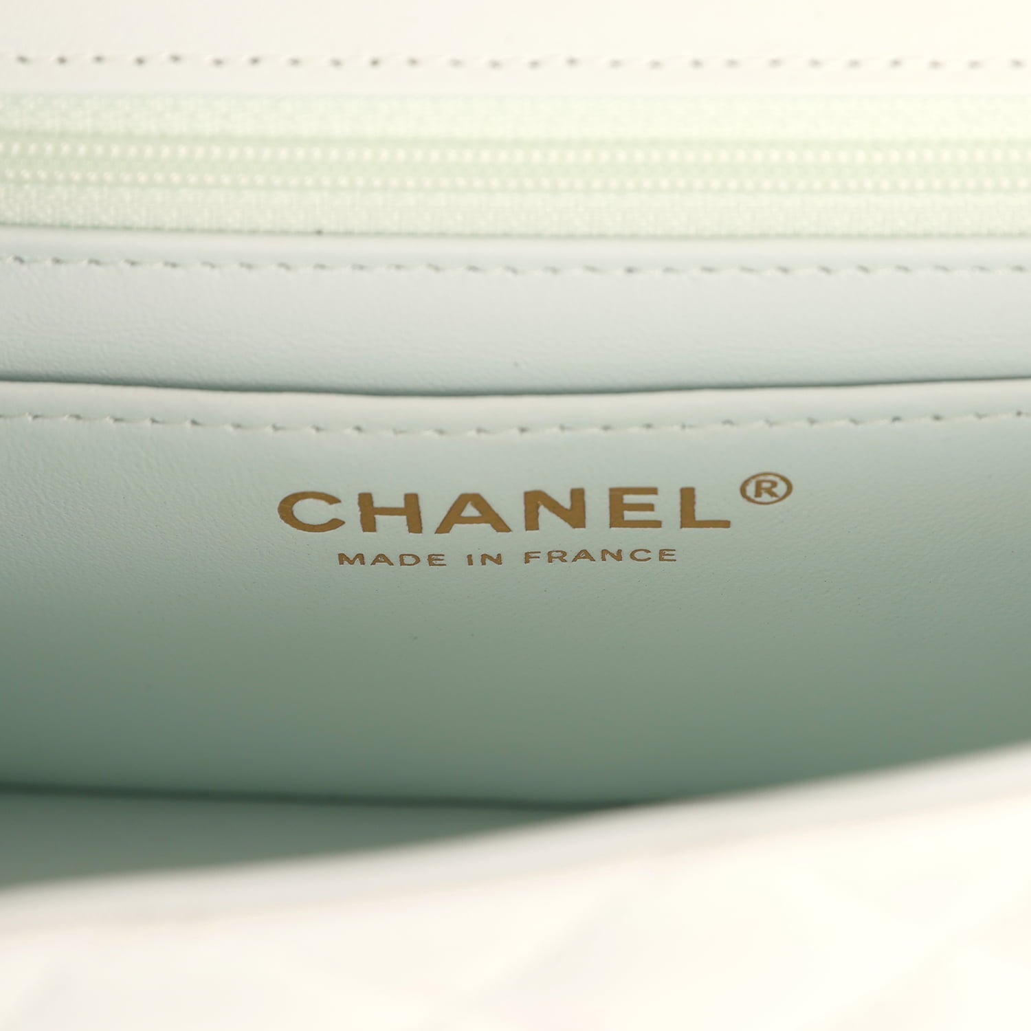 Chanel Mini Classic Rectangular Flap Bag Mint Lambskin Light Gold Hardware