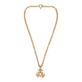 Chanel Vintage 24K Gold Plated Triple Interlocking CC Pendant Necklace