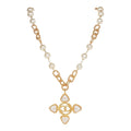 Chanel Vintage Gold Plated CC Faux Pearl Pendant Necklace