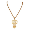 Chanel Vintage 24K Gold Plated Filigree Cut-Out CC Pendant Necklace