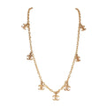 Chanel Vintage 24K Gold Plated Multi Charm CC Logo Necklace