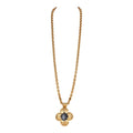 Chanel Vintage 24K Gold Plated Grapevine Mirror Pendant Necklace