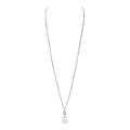 Chanel Silver CC Crystal Choupette Cat Emoji Pendant Necklace