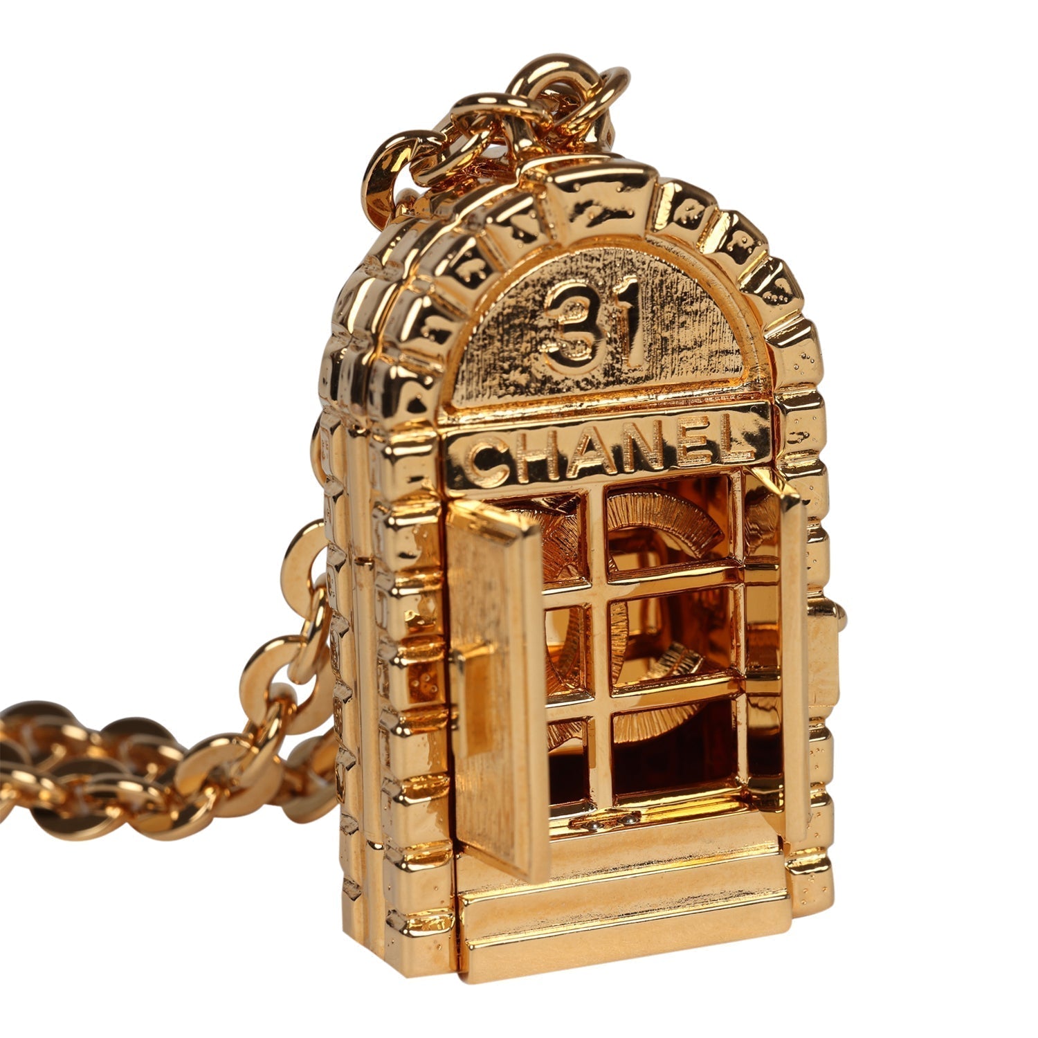 Chanel Rue Cambon 31 Door Pendant Necklace Gold Tone Metal Hardware