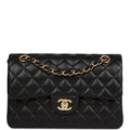 Chanel Small Classic Double Flap Bag Black Lambskin Gold Hardware