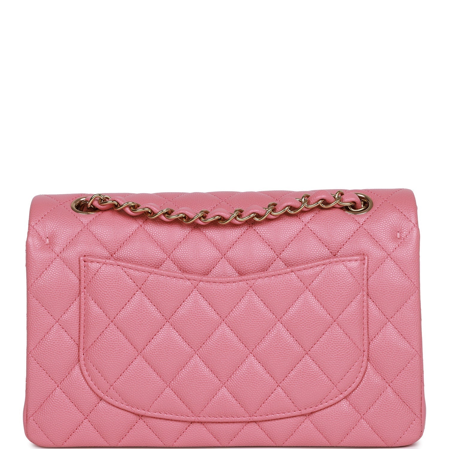 Chanel Small Classic Double Flap Dark Pink Caviar Light Gold Hardware