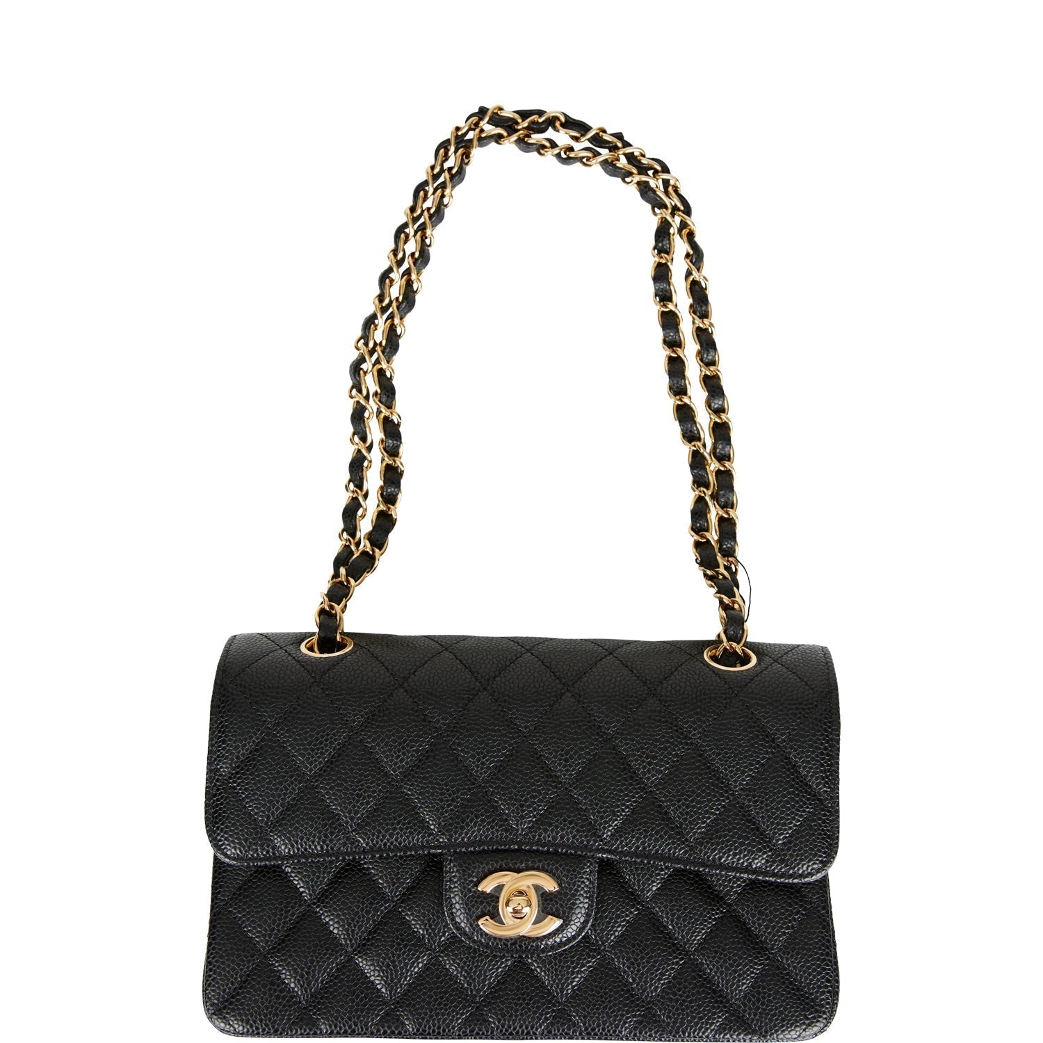 Chanel Small Classic Double Flap Black Caviar Gold Hardware