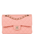 PAYMENT 1 OF 2 Chanel Small Classic Double Flap Pink Lambskin Light Gold Hardware