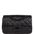 Chanel Mini Reissue 224 2.55 Flap So Black Aged Calfskin Black Hardware