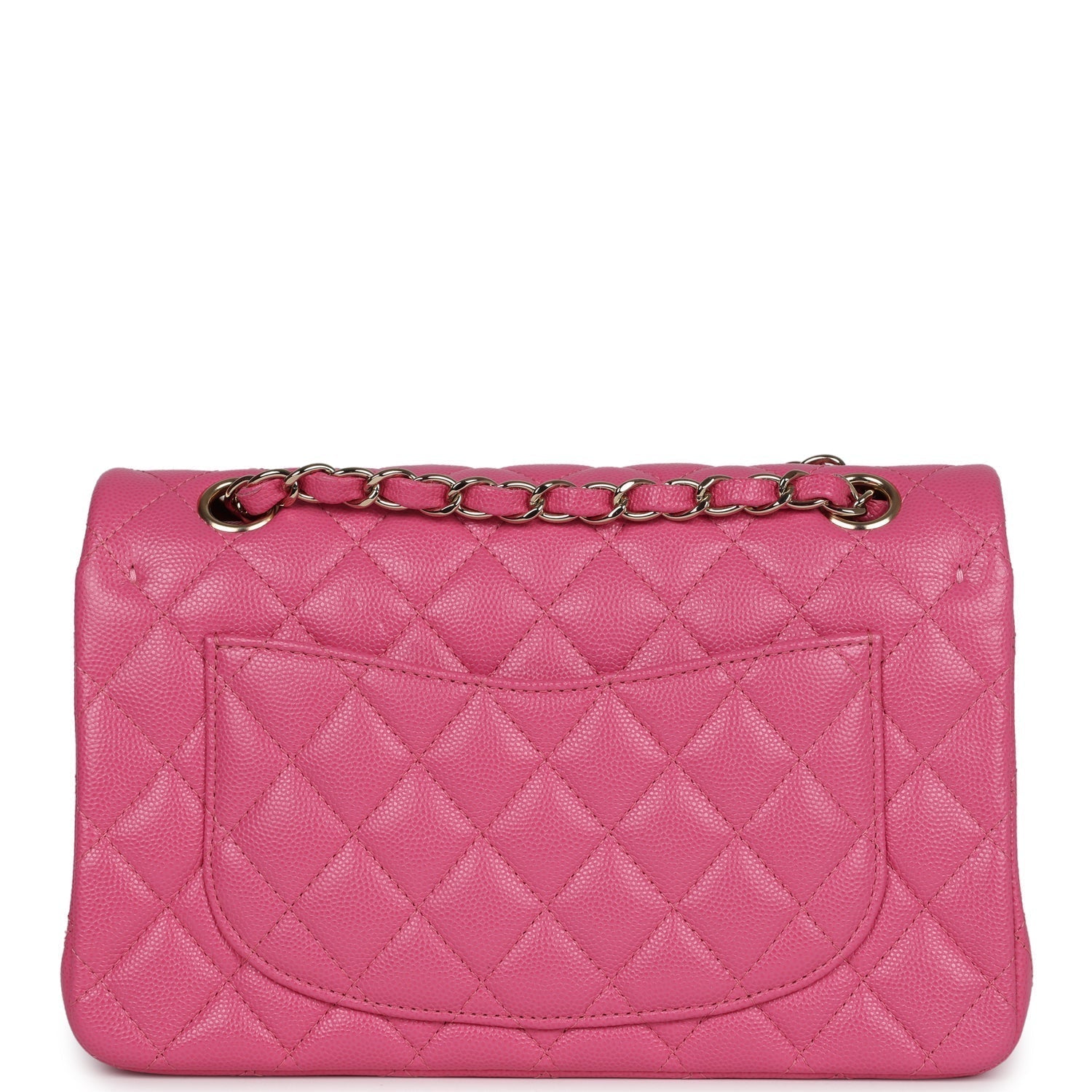 Chanel Small Classic Double Flap Dark Pink Caviar Light Gold Hardware