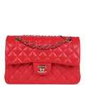 Chanel Small Classic Double Flap Bag Red Shiny Caviar Light Gold Hardware