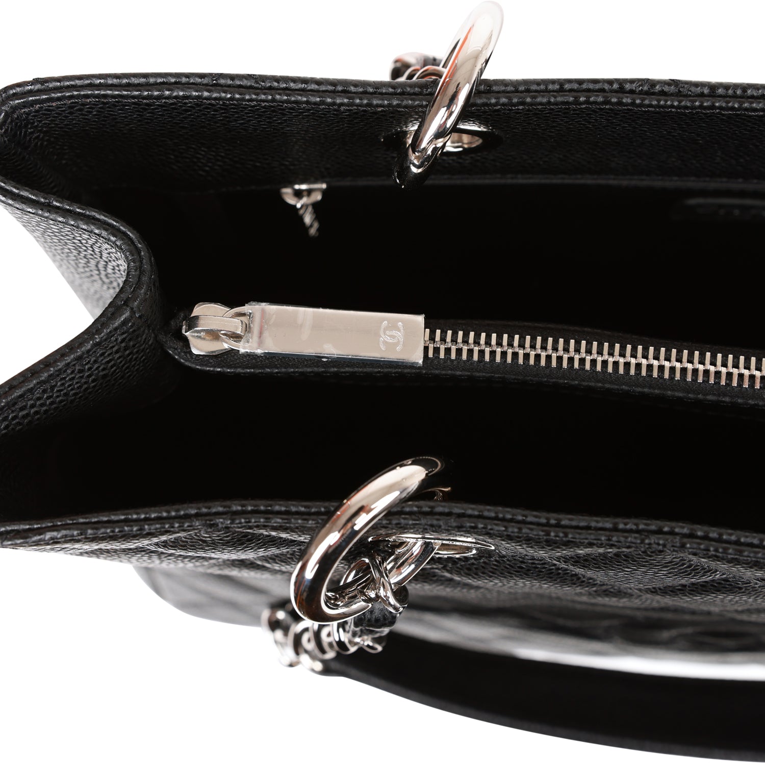 Chanel Grand Shopping Tote (GST) Bag Black Caviar Silver Hardware