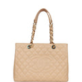 Chanel Grand Shopping Tote (GST) Beige Caviar Gold Hardware