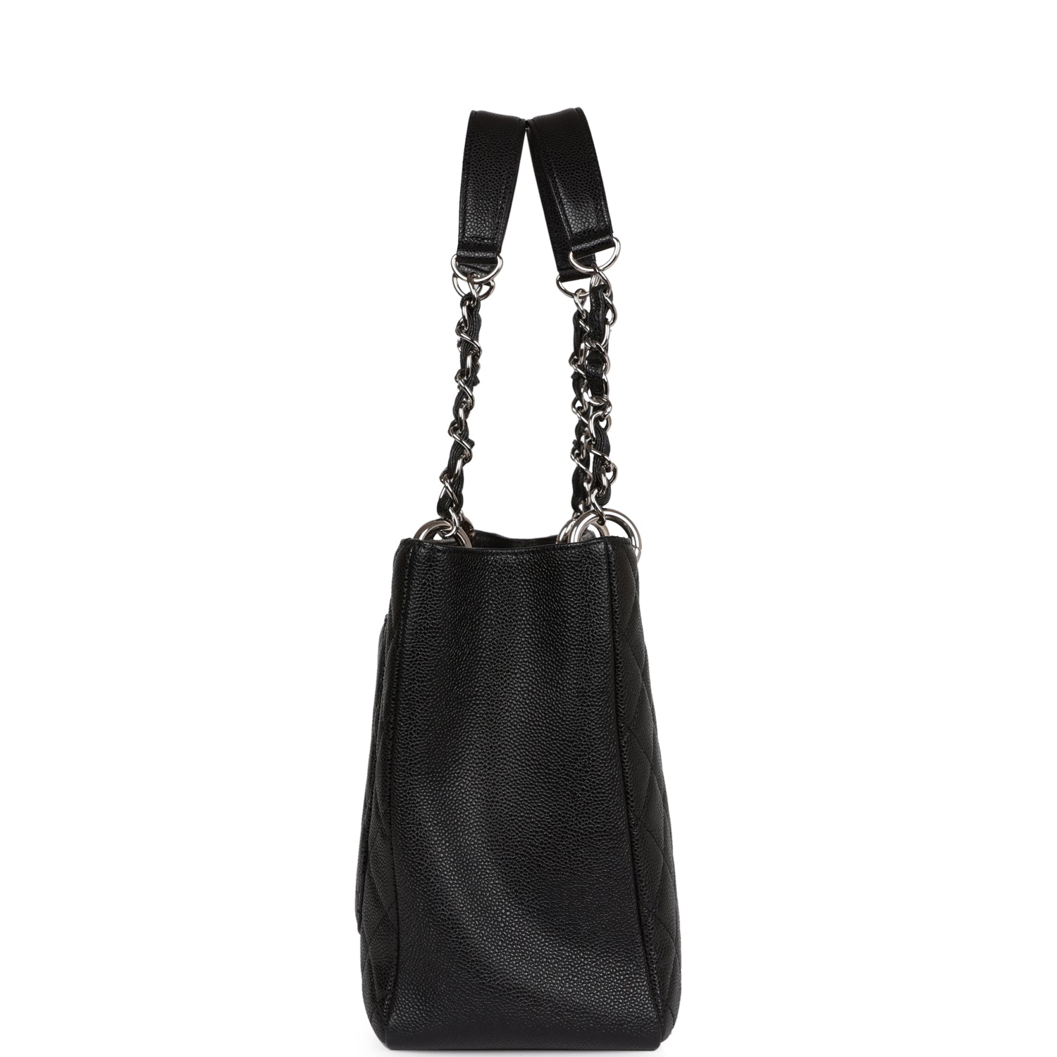 Chanel Grand Shopping Tote GST Black Caviar Silver Hardware