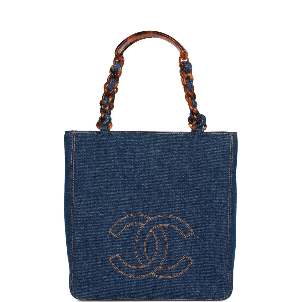 Chanel Vintage CC Denim Tote Bag