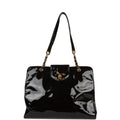 Chanel Vintage Supermodel Weekender Tote Bag Black Patent Gold Hardware