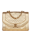 Chanel Vintage Flap Bag Gold Metallic Lambskin Gold Hardware