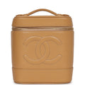 Chanel Vintage Vanity Dark Beige Caviar Gold Hardware