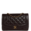 Chanel Vintage Medium Diana Flap Bag Brown Caviar Gold Hardware
