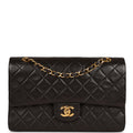 Chanel Vintage Medium Classic Double Flap Black Lambskin Gold Hardware