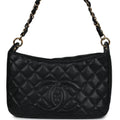 Chanel Vintage Timeless CC Hobo Bag Black Caviar Gold Hardware
